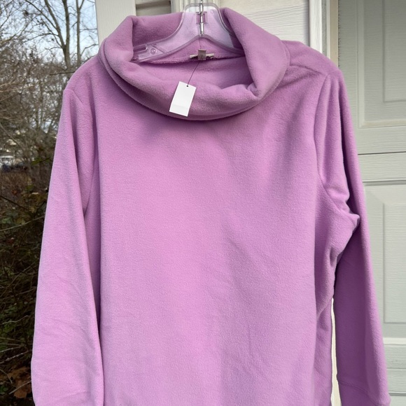 NWT Talbots Soft & Cozy Pretty Lavender Fleece Turtle Neck Long Sleeve Top - Picture 2 of 6